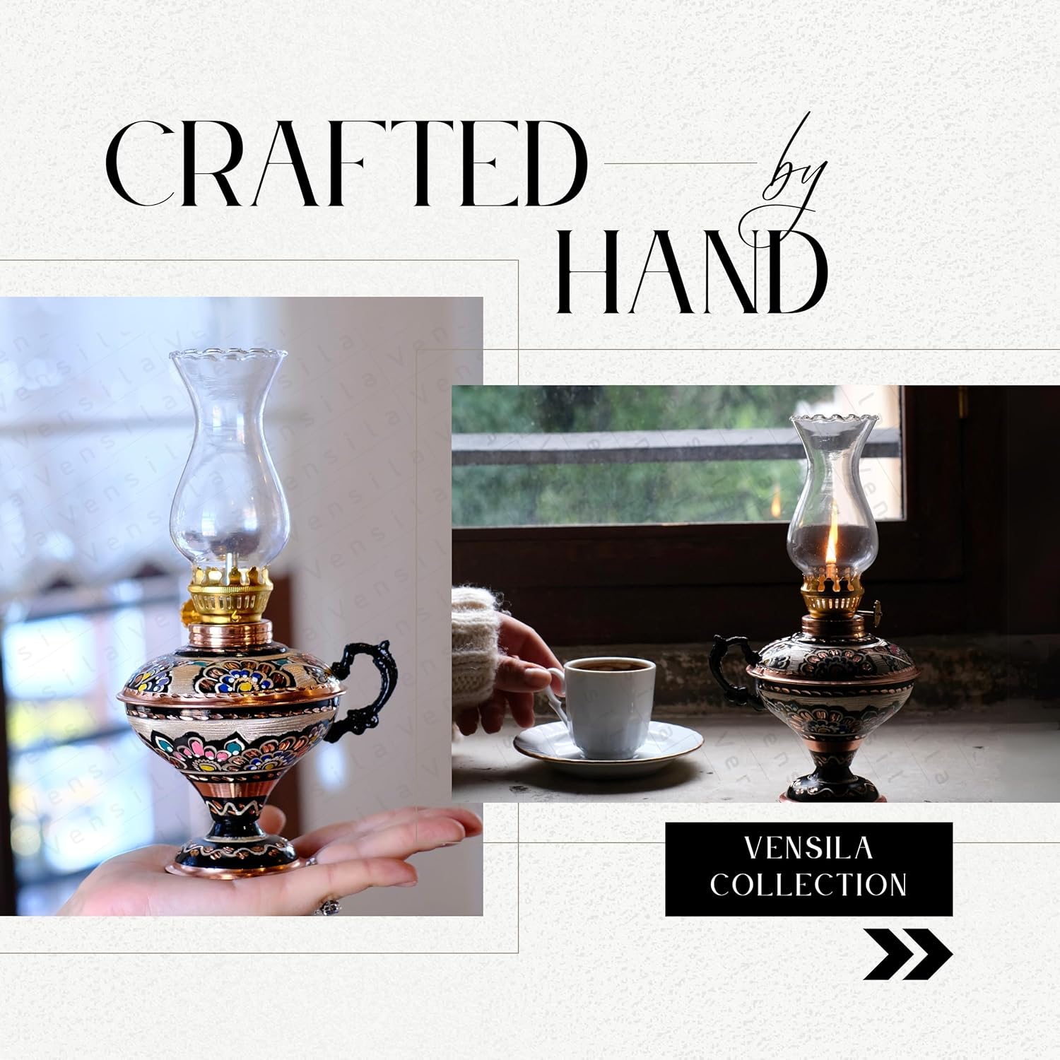 handmade copper oil lamp for indoor use christmas gift farmhouse kitchen décor 8.27” || 21 cm