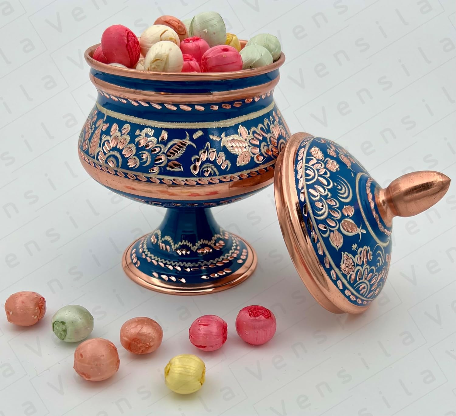 handmade copper sugar bowl | elegant and traditional copper bowl for serving sugar, spices, and small treats | antique finish, durable design, and suitable for kitchen decor