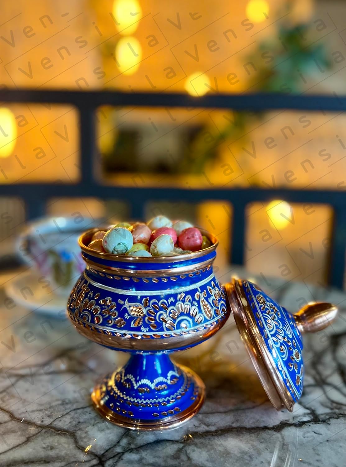 handmade copper sugar bowl | elegant and traditional copper bowl for serving sugar, spices, and small treats | antique finish, durable design, and suitable for kitchen decor