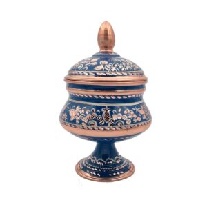 handmade copper sugar bowl | elegant and traditional copper bowl for serving sugar, spices, and small treats | antique finish, durable design, and suitable for kitchen decor