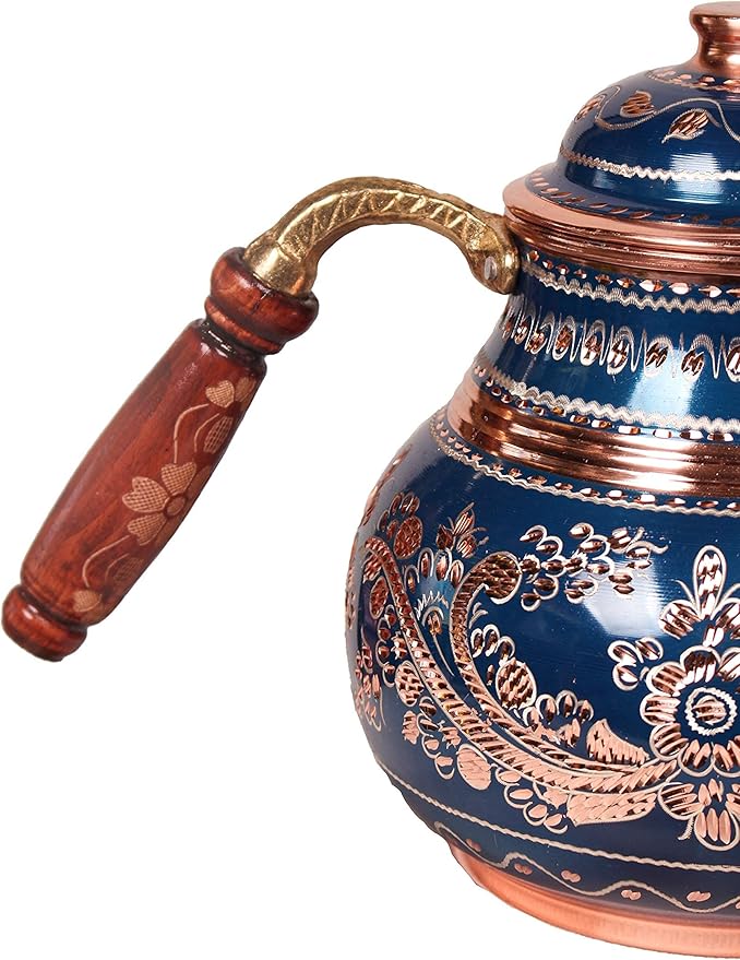 turkish tea pots for decoration handmade copper tea kettle for decorating kitchen decorative housewarming gifts for women vintage teapot set