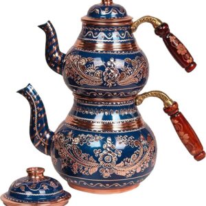 turkish tea pots for decoration handmade copper tea kettle for decorating kitchen decorative housewarming gifts for women vintage teapot set