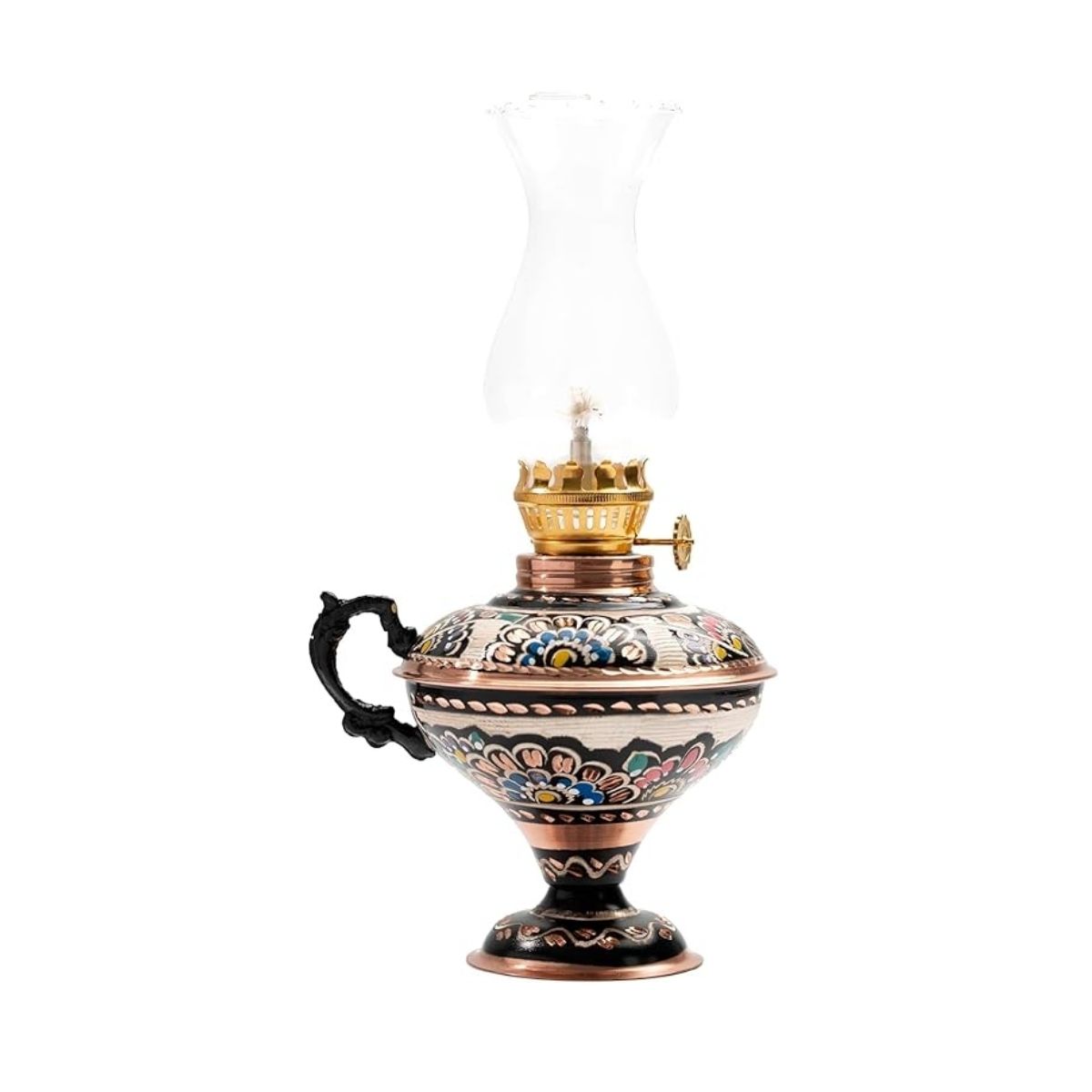handmade copper oil lamp for indoor use christmas gift farmhouse kitchen décor 8.27” || 21 cm