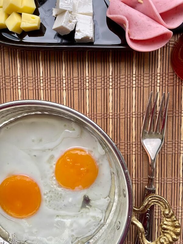 hand hammered copper frying skillet | 9" tin lined authentic omelette pan | turkish copper cookware sahan | red copper egg pan with brass handles | thick copper for even heating